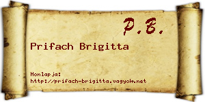 Prifach Brigitta névjegykártya